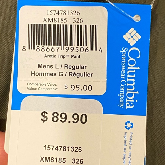 NWT Men’s Columbia Ski pants size L - Picture 6 of 8